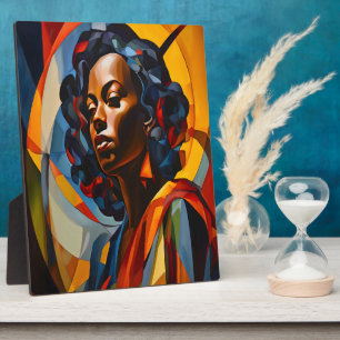 Abstraktes kubistisches Portrait Art Fotoplatte