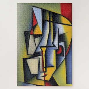 Abstraktes kubistisches Portrait Jigsaw Puzzle