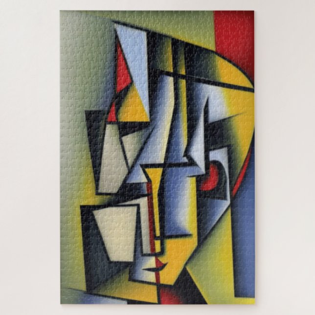 Abstraktes kubistisches Portrait Jigsaw Puzzle (Vertikal)