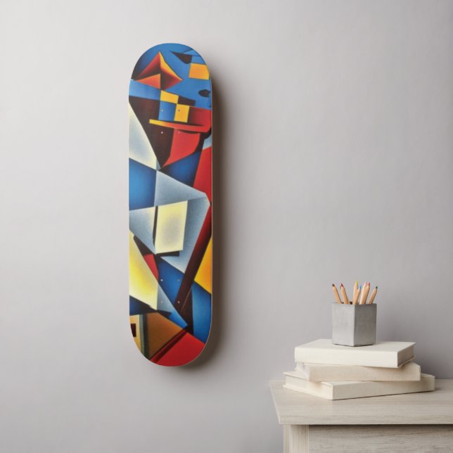 Abstraktes kubistisches Portrait-Skateboard Skateboard (Wandkunst)