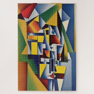 Abstraktes kubistisches Porträt-Puzzle