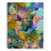 Abstraktes Kunst-Blumenfeld Spiralblock