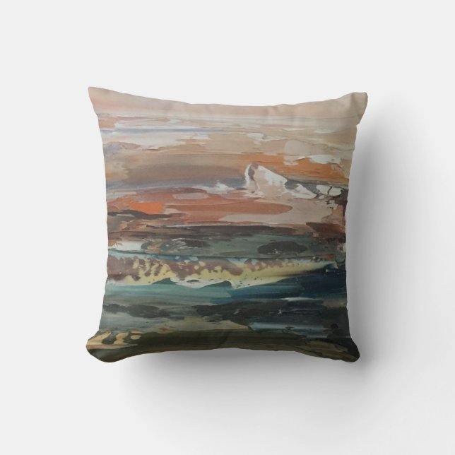 Abstraktes Kunst-Meerblick-Malerei-Sofa Kissen (Vorderseite)