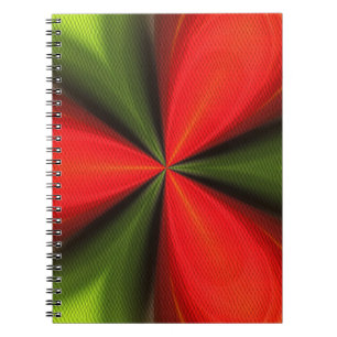 Abstraktes Kunstbuch in Rot und Grün Notizblock