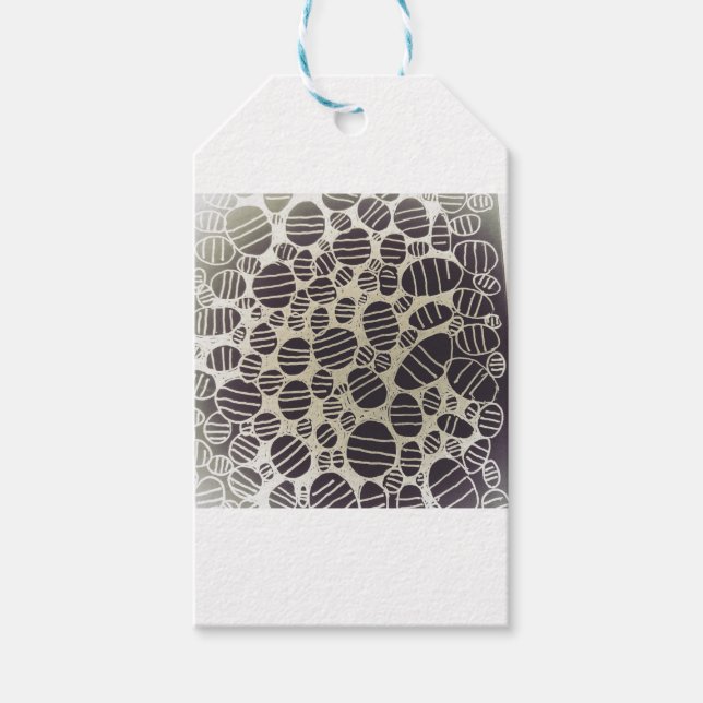 Abstraktes Kunstdesign in Schwarzweiß Geschenkanhänger (Vorderseite)