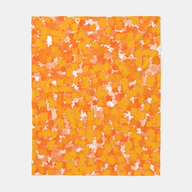 Abstraktes Kunstdesign Orange Foliage Fleecedecke (Vorderseite)