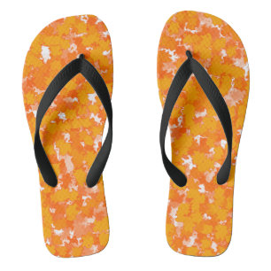 Abstraktes Kunstdesign Orange Foliage Flip Flops
