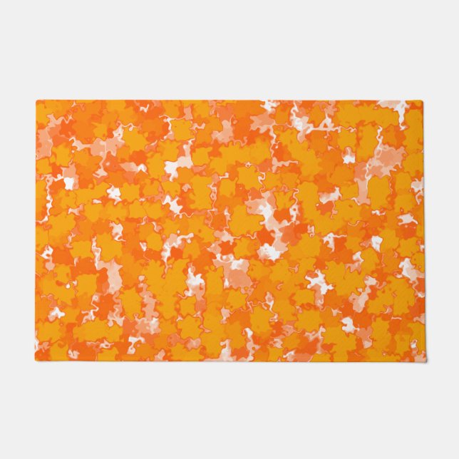 Abstraktes Kunstdesign Orange Foliage Fußmatte (Vorderseite)