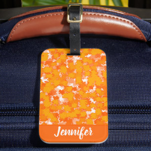 Abstraktes Kunstdesign Orange Foliage Gepäckanhänger