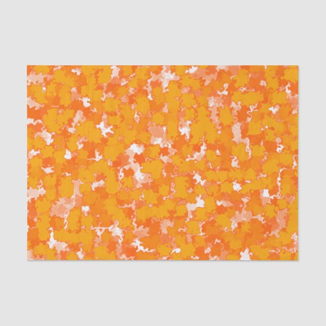 Abstraktes Kunstdesign Orange Foliage Seidenpapier (Vorderseite)