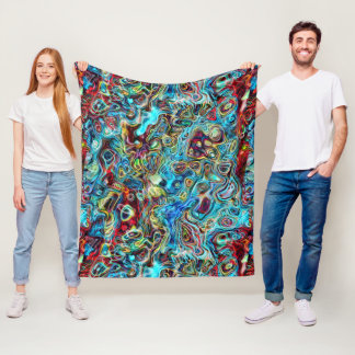 Abstraktes künstlerisches Retro Cool Wave Art Must Fleecedecke