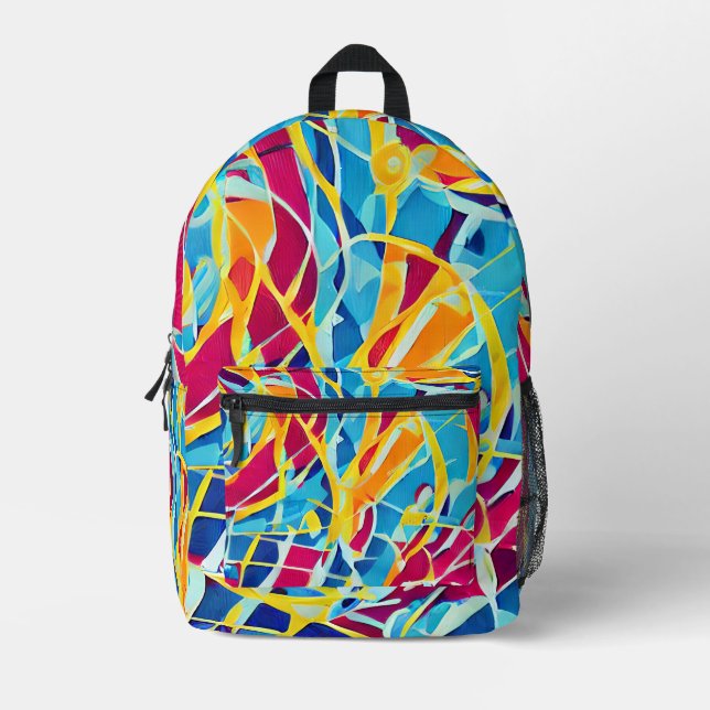 Abstraktes künstlerisches Retro-Muster Moderne Mit Bedruckter Rucksack (Vorderseite)