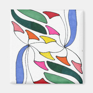 abstraktes Kunstmagazin "Blasen im Wind" Magnet