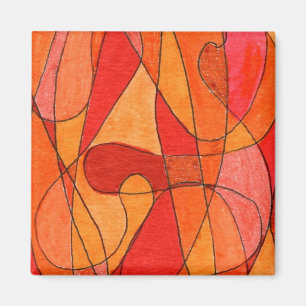 Abstraktes Kunstmagazin "Hot Spot" Magnet