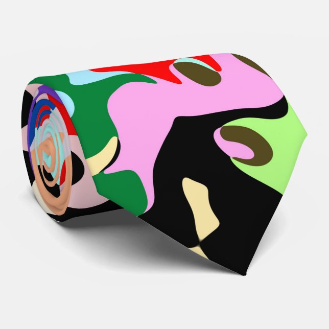 Abstraktes Kunstmuster-Design Krawatte (Gerollt)