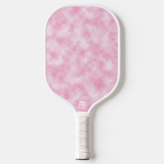 Abstraktes Kunstmuster für rosa Wolken Pickleball Schläger (Vorderseite)