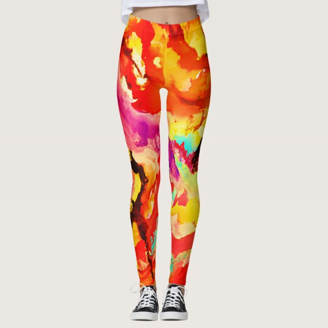Abstraktes Kunstmuster Leggings (Vorderseite)