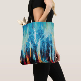 Abstraktes Kunstmuster Rot und Blue Electric Energ Tasche