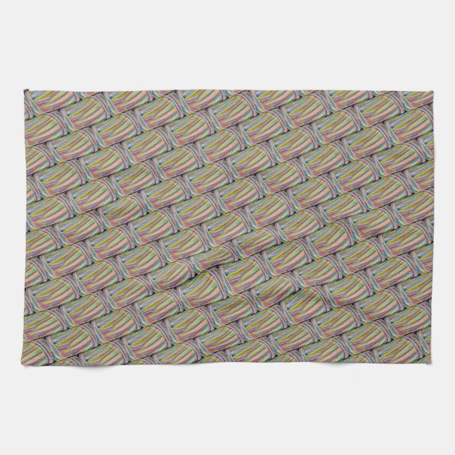 abstraktes Kunstmuster, Wasserfarbenkorbgewebe wie Geschirrtuch (Horizontal)