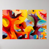 Abstraktes Kunstöl und Acrylfarbe auf Leinwand, Br
