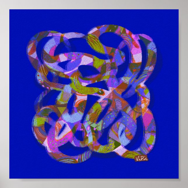 Abstraktes Kunstposter Space Soup 1 Poster (Vorne)