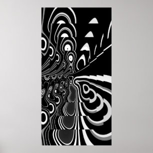 Abstraktes Kunstposter Ultra Modern Schwarz Weiß G Poster