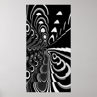 Abstraktes Kunstposter Ultra Modern Schwarz Weiß G Poster