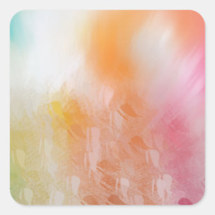 Abstraktes Kunsttemplate Pink Rot Gelb Blau Leer Quadratischer Aufkleber