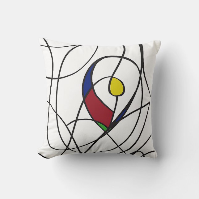 Abstraktes Kunstthrow-Kissen Kissen (Vorderseite)