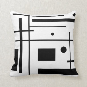 Abstraktes Kunstthrow-Schwarzweiss-Kissen Kissen