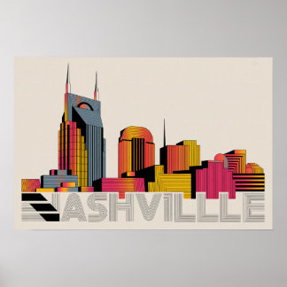 Abstraktes Kunstwerk der Nashville Tennessee Skyli Poster