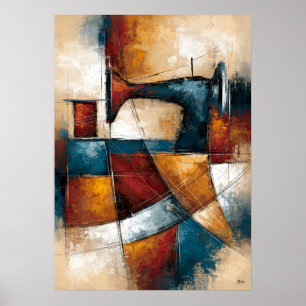 Abstraktes Kunstwerk Nähmaschine für das Nähzimmer Poster