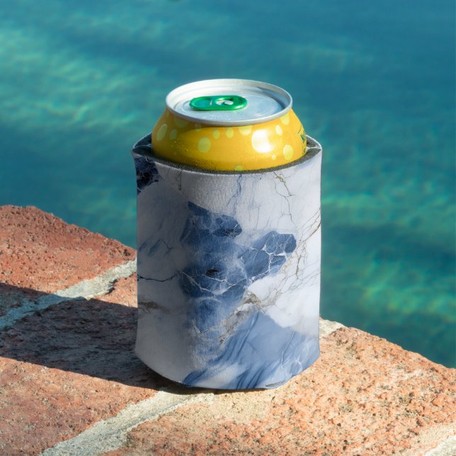 abstraktes Küstenmuster aus blauem Marmor Dosenkühler (In Situ Pool)