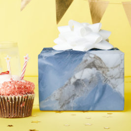 abstraktes Küstenmuster aus blauem Marmor Geschenkpapier