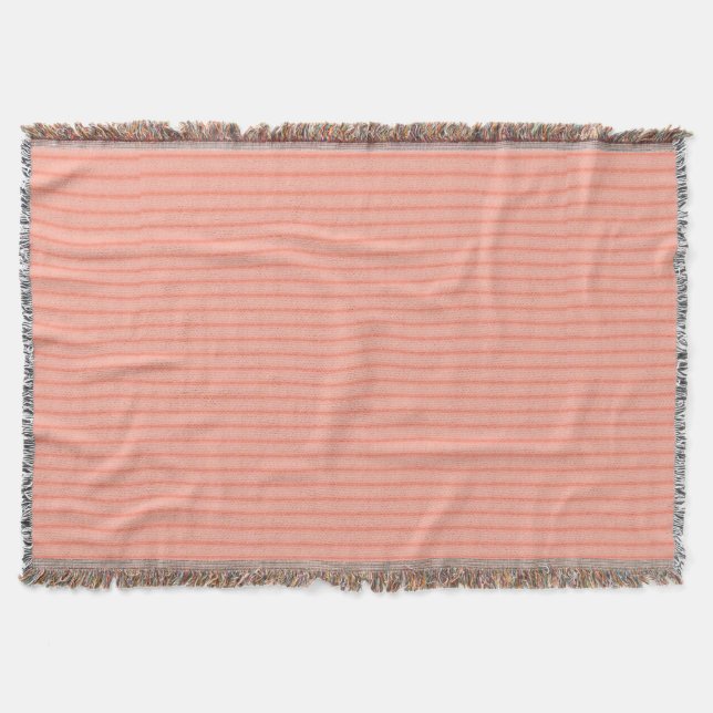Abstraktes Lachsrosa stripes Muster Decke (Vorderseite)