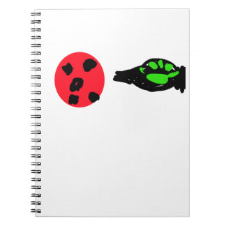 Abstraktes Ladybug- und Paw-PrintNotebook Notizblock