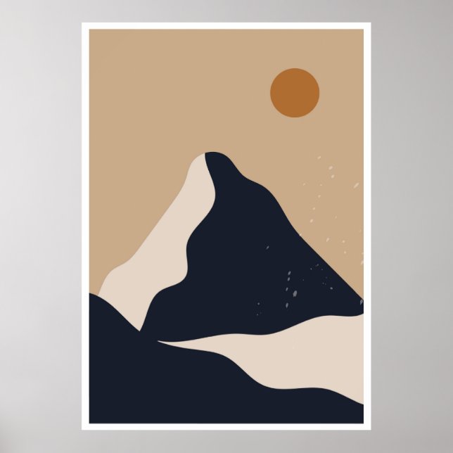 Abstraktes Landschaftsgebirge Poster (Vorne)
