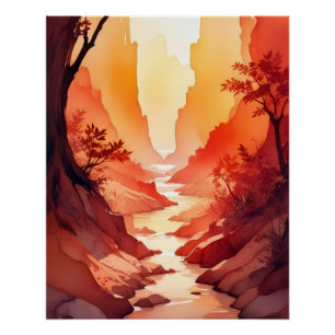 Abstraktes Landschaftsplaner Hintergrundbilder Kun Poster