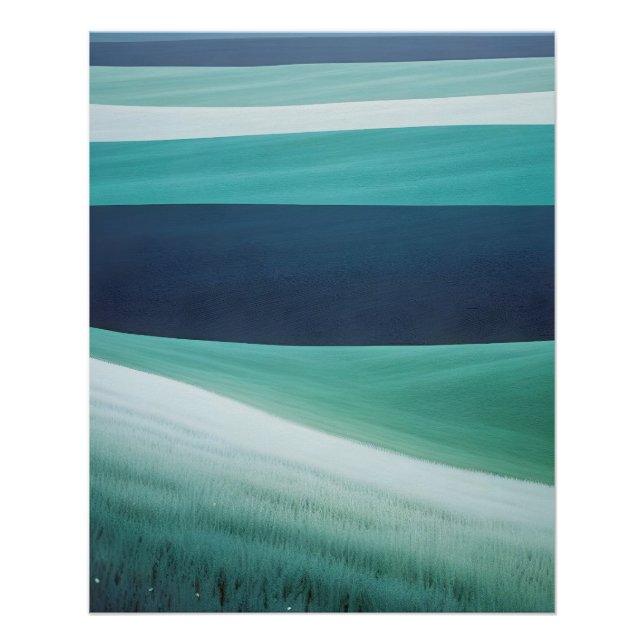 Abstraktes Landschaftstal Wiesen Hintergrund Poster (Vorderseite)