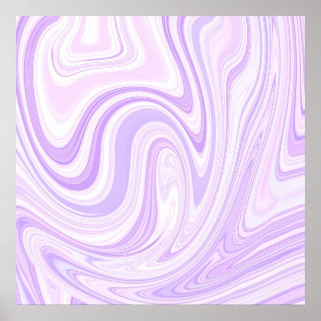 Abstraktes Lavendel-Wavy-Stripe-Malen Poster (Vorne)