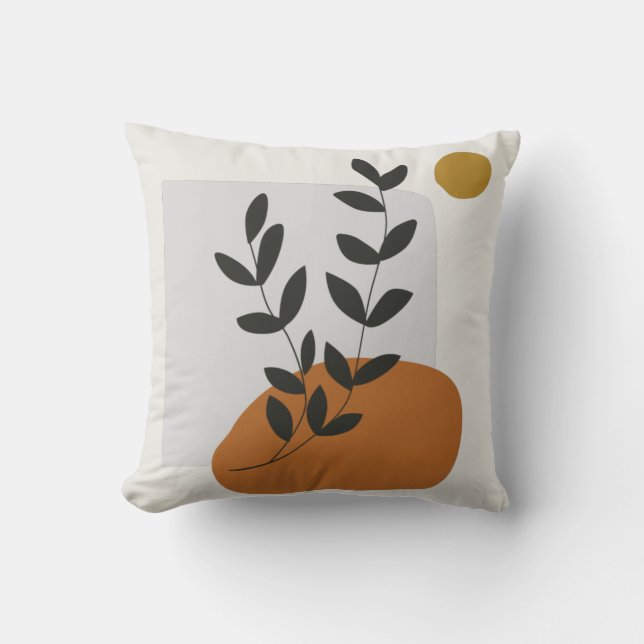 Abstraktes Leaf Illustration Art Kissen (Vorderseite)