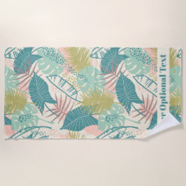 Abstraktes Leaf-Muster für benutzerdefinierte Text Strandtuch