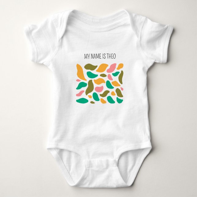 Abstraktes Leaf Niedlich Baby Bodysuit Baby Strampler (Vorderseite)