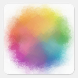 Abstraktes leeres Template Farbige Blau Lila Grün Quadratischer Aufkleber