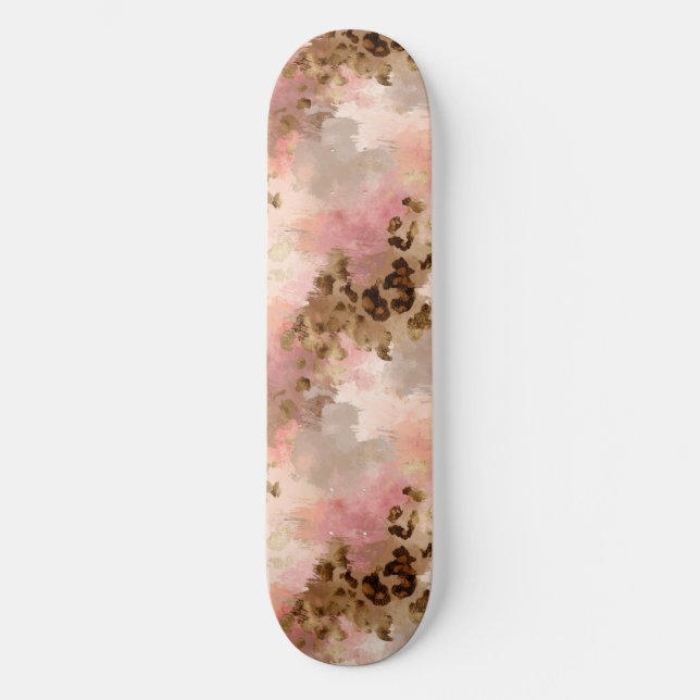 Abstraktes Leopard-Druckskateboard Skateboard (Vorderseite)
