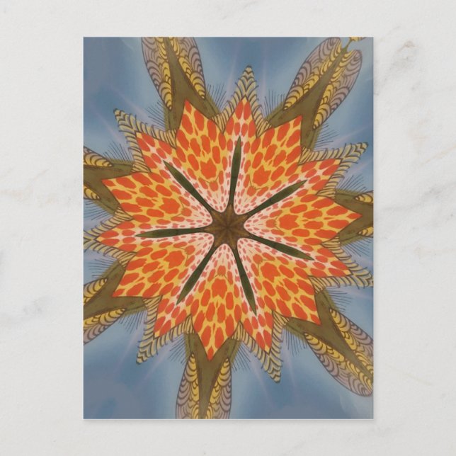Abstraktes Leopardenmuster: Kaleidoskop-Effekt Postkarte (Vorderseite)