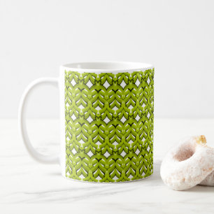 Abstraktes leuchtendes Ornament einfarbig Neon Grü Kaffeetasse