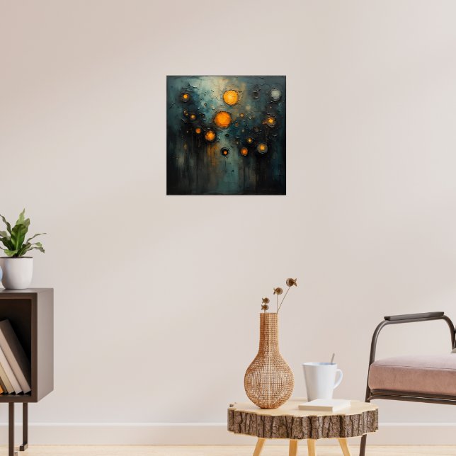 Abstraktes Licht im dunklen Ai-Kunstdesign Poster (Wohnzimmer 3)