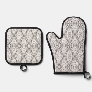 Abstraktes Lichtgeometrie-Muster Ofenhandschuh & Topflappen-Set