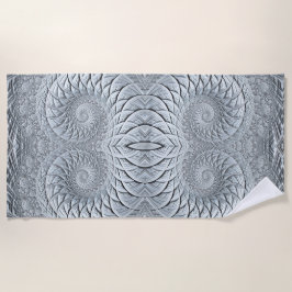 Abstraktes Light Gray Spiral Fraktal Strandtuch